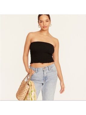 J Crew NWT smocked crop top